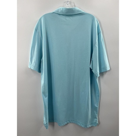 Linksoul Men’s Short Sleeve Luxury Cotton Knit Aqua Blue Polo Size XL Pockets​ - Picture 7 of 7
